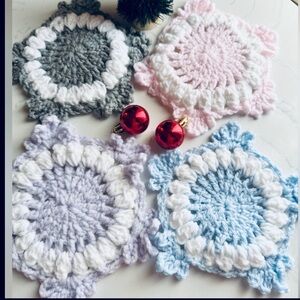Handmade Crochet Coasters Set of 4
